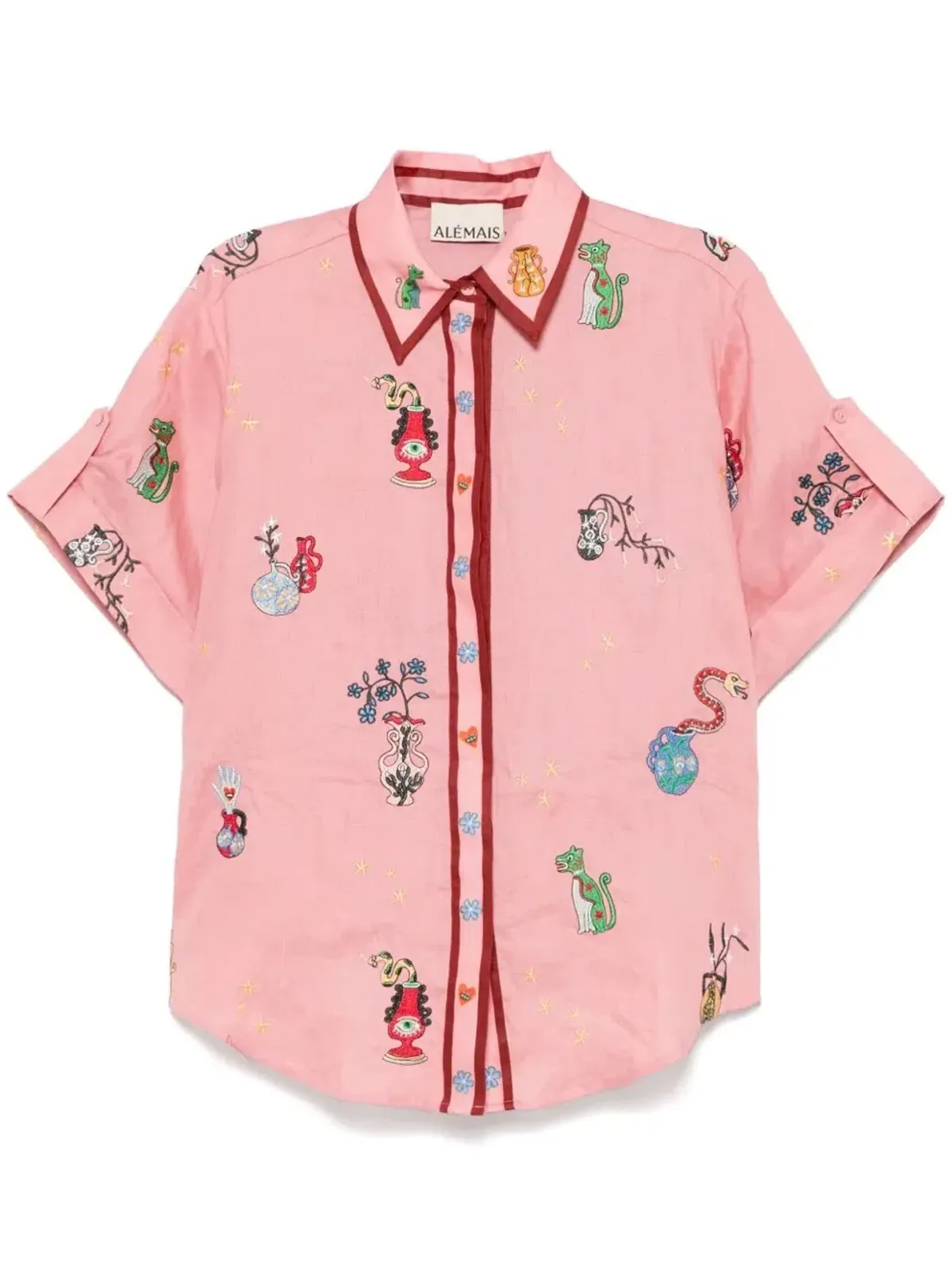 ALEMAIS Timmy Embroidered Shirt & Sarong Skirt Pink Size 10 AU - Image 6