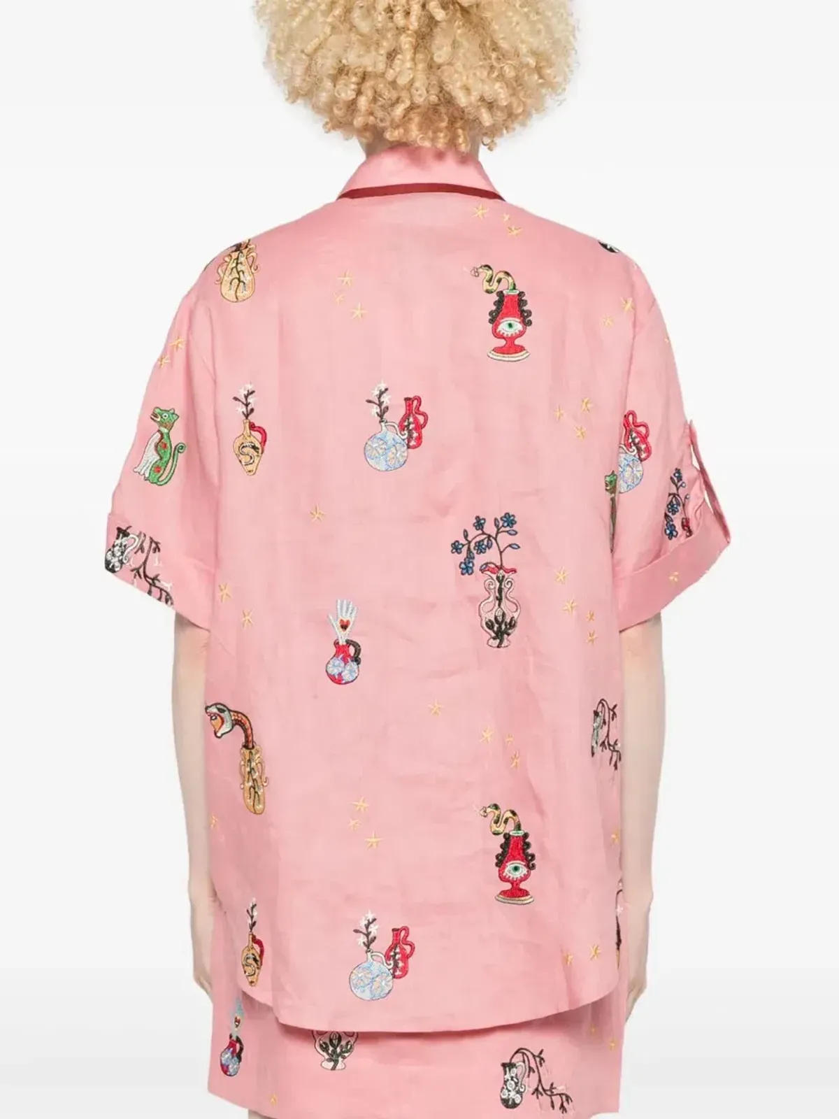 ALEMAIS Timmy Embroidered Shirt & Sarong Skirt Pink Size 10 AU - Image 15