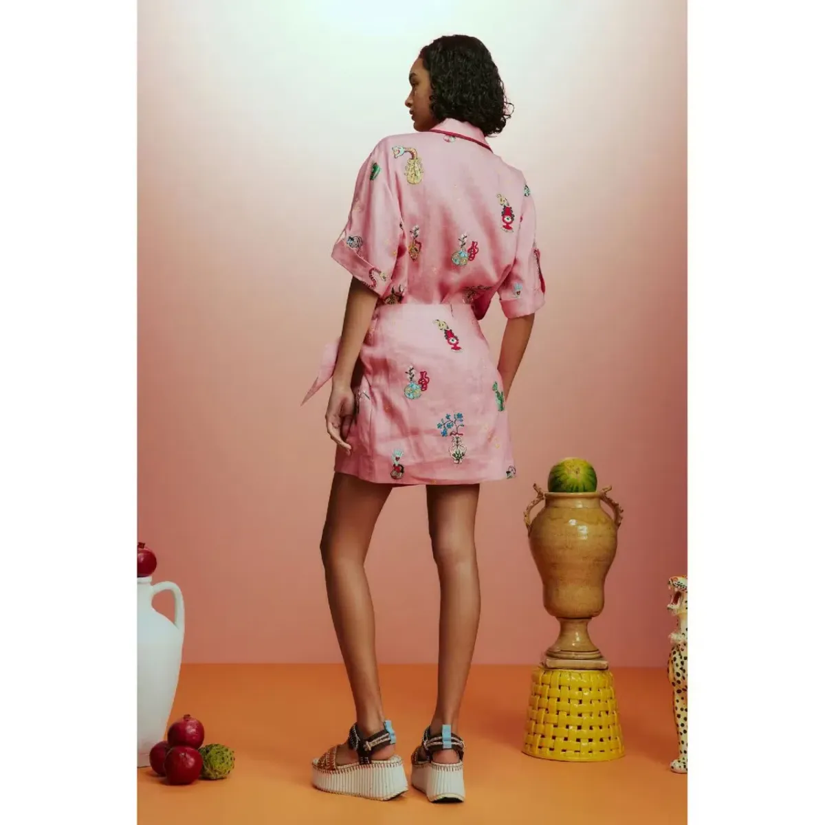 ALEMAIS Timmy Embroidered Shirt & Sarong Skirt Pink Size 10 AU - Image 18