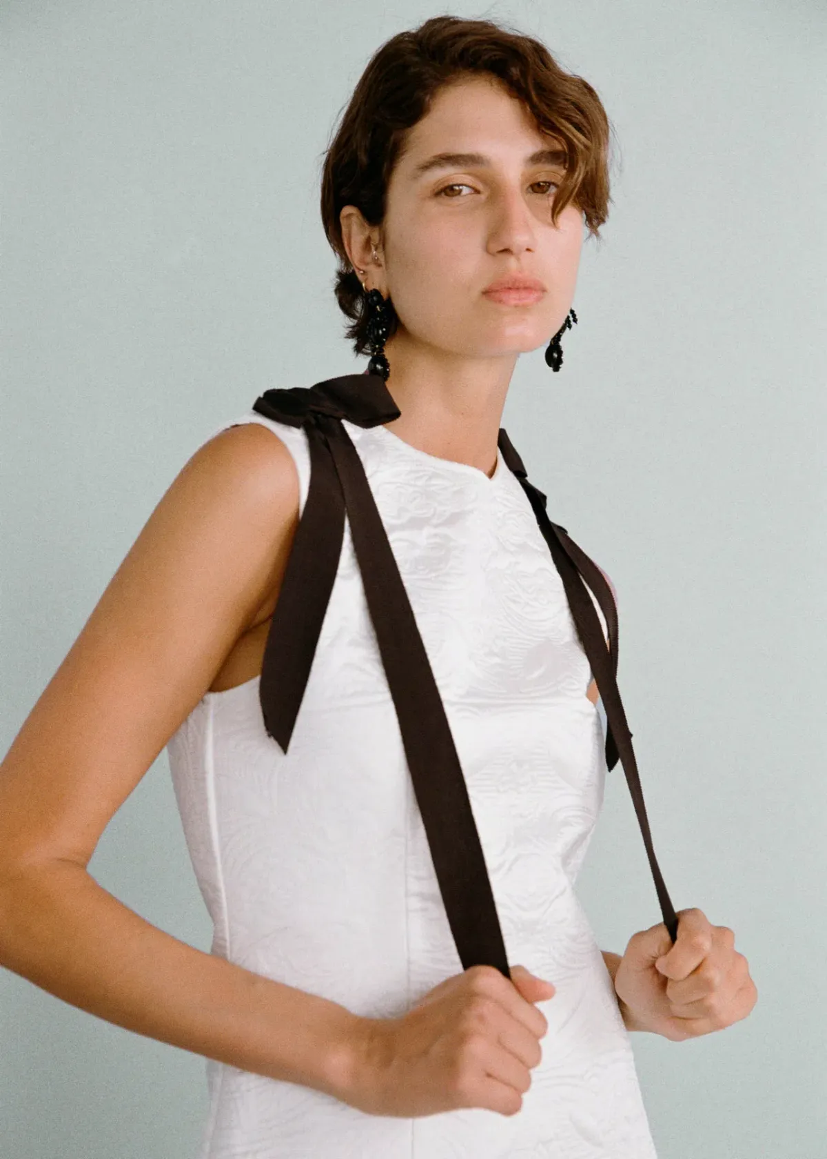 Lovaan Lena Dress Recycled Poly Taffeta White Size 8 - Image 2