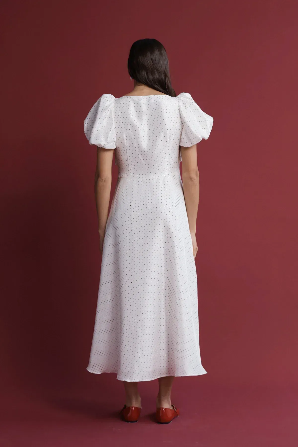 Lovaan Tallulah Dress Red and White Spot Size 12 - Image 2