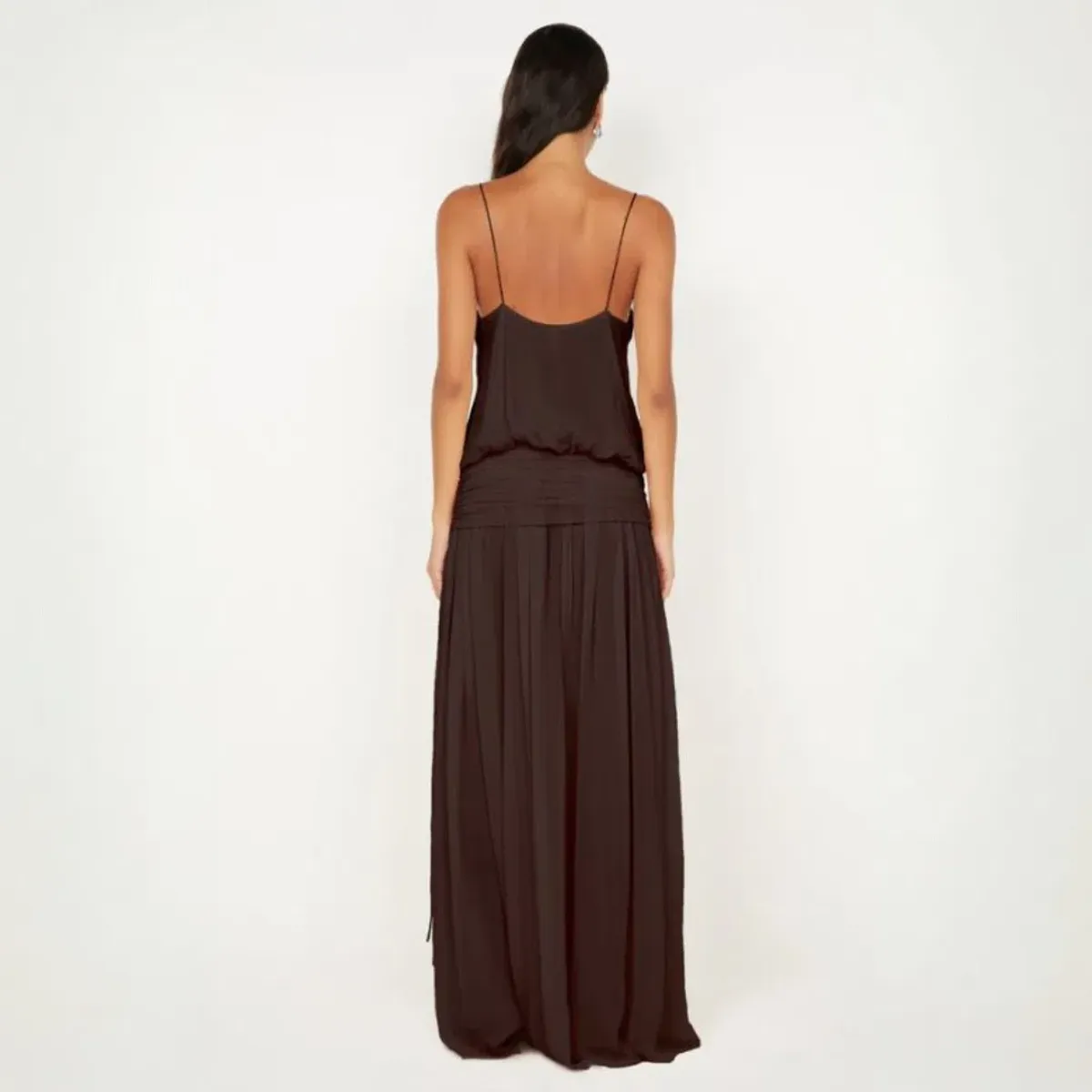 Bec & Bridge Camille Blouson Dress in Dark Chocolate Size 8 - Image 3