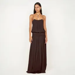 Bec & Bridge Camille Blouson Dress in Dark Chocolate Size 8 for rent on The Volte - image 2