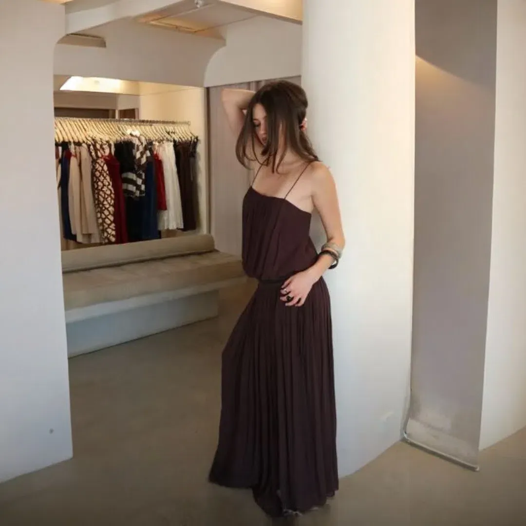 Bec & Bridge Camille Blouson Dress in Dark Chocolate Size 8 for rent on The Volte - main image