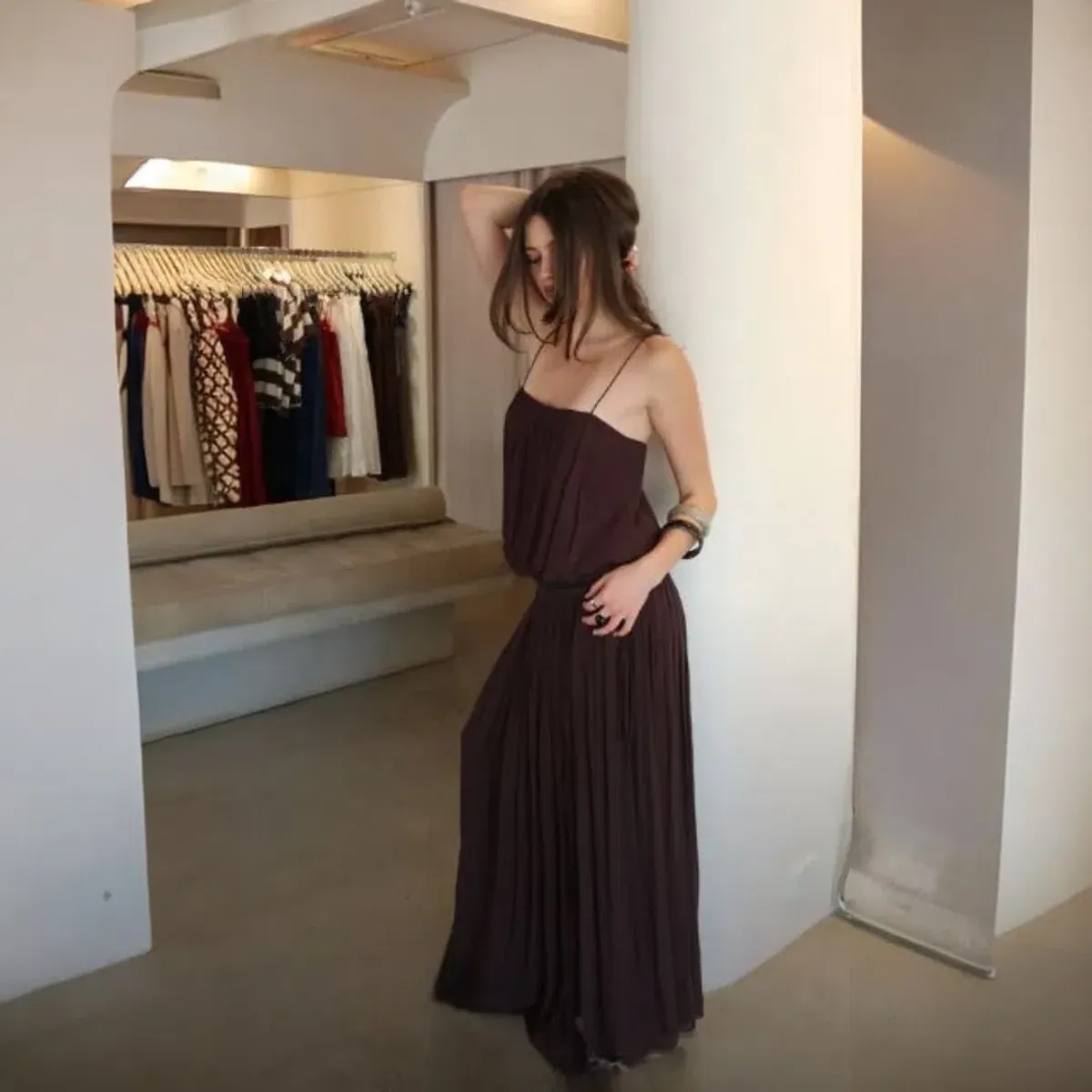 Bec & Bridge Camille Blouson Dress in Dark Chocolate Size 8 - Image 4