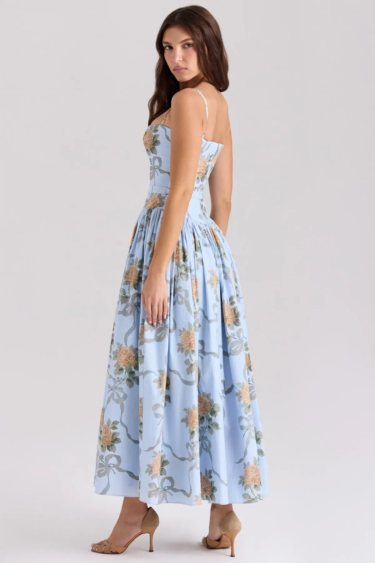 House of CB Ysabella Maxi Dress in Blue Floral Size M/AU 10 - Image 2