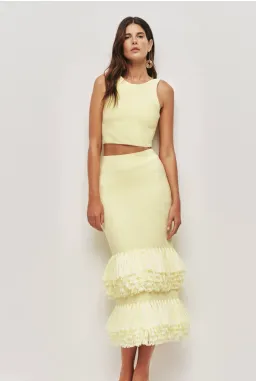Aje Agave Knit Top/Agave Knit Raffia Skirt Set Sz 8 for rent on The Volte - image 1