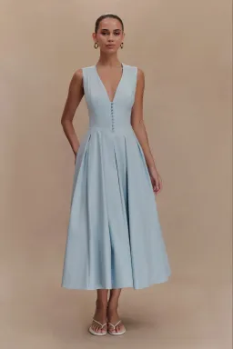Meshki Keely Cotton Sleeveless Midi Dress - Sky Blue for rent on The Volte - image 1