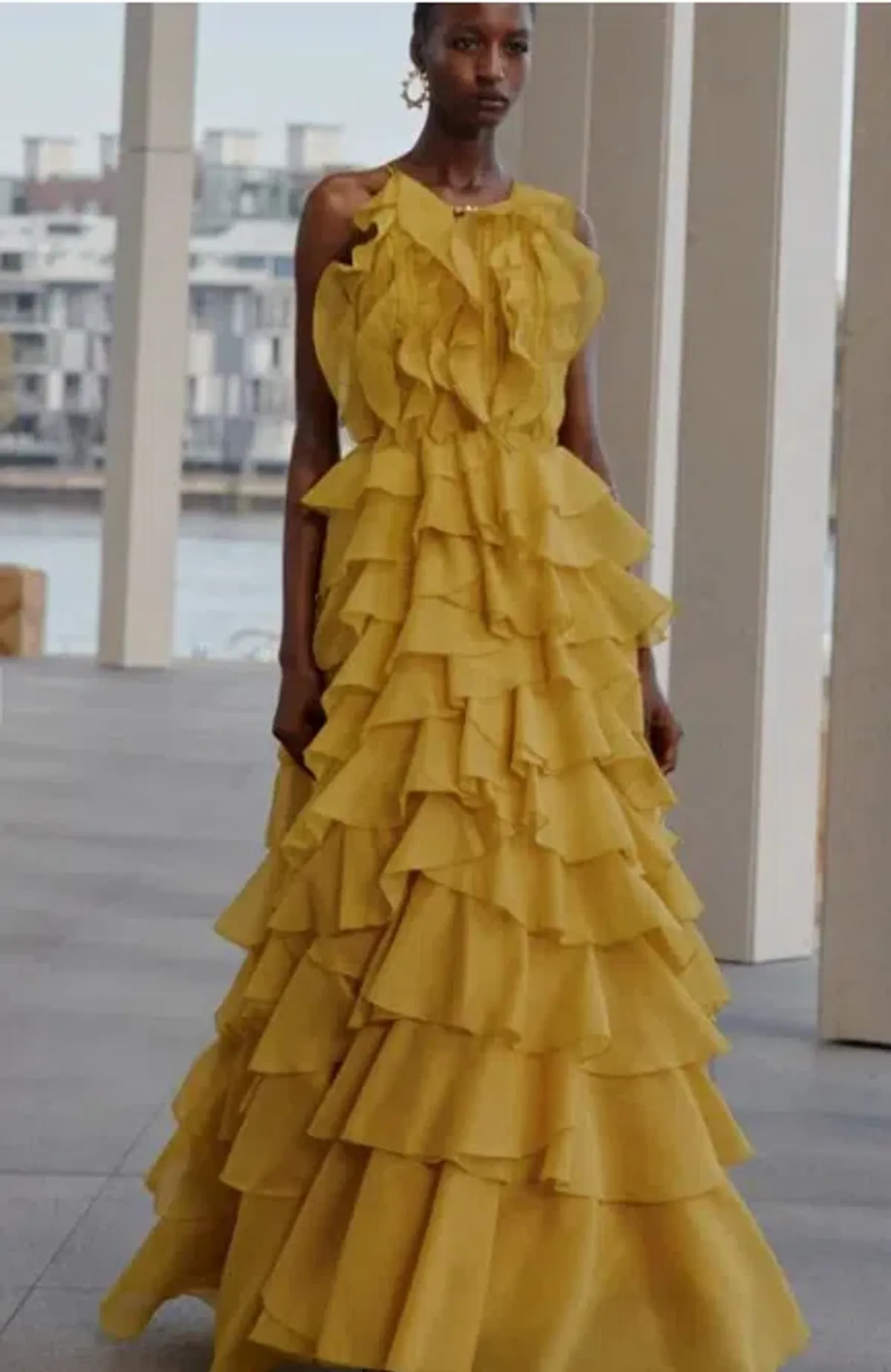 Aje Cleo Gown in Yellow Chartreuse Size 4 - Image 3