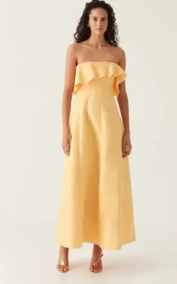 Aje Shallows Strapless Gown in Marigold Yellow Size 6 for rent on The Volte - image 1