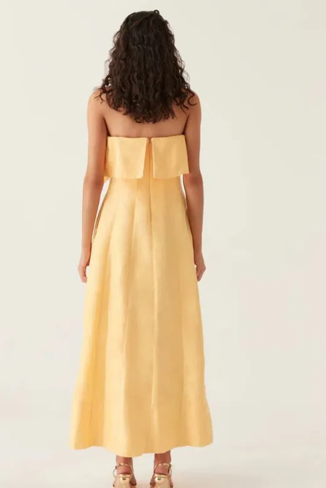 Aje Shallows Strapless Gown in Marigold Yellow Size 6 for rent on The Volte - main image