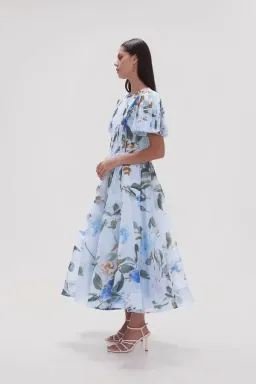 Aje Nova Pleated Midi Dress in Divine Orchid Size AU 10 for rent on The Volte - image 2