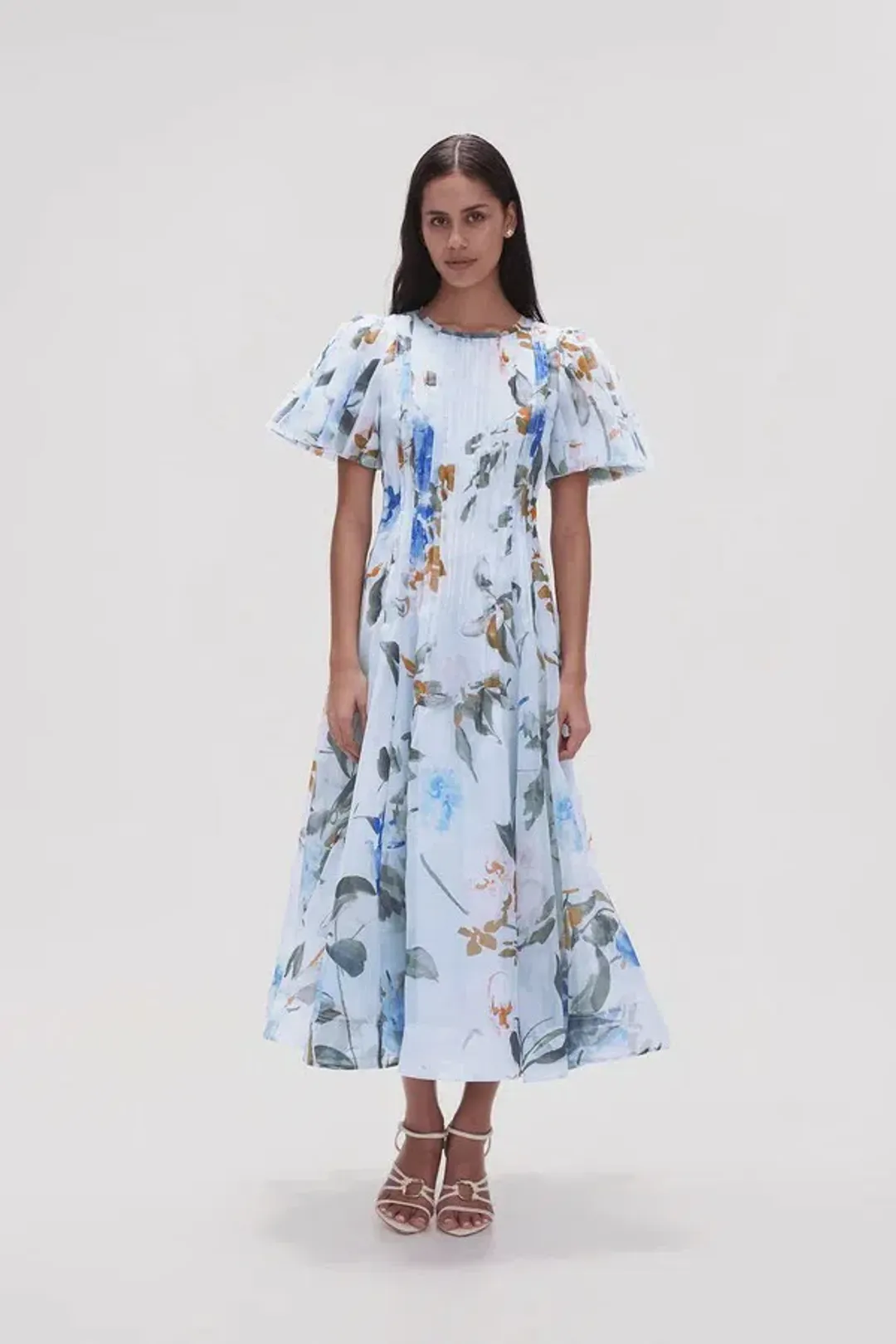 Aje Nova Pleated Midi Dress in Divine Orchid Size AU 10 for rent on The Volte - main image