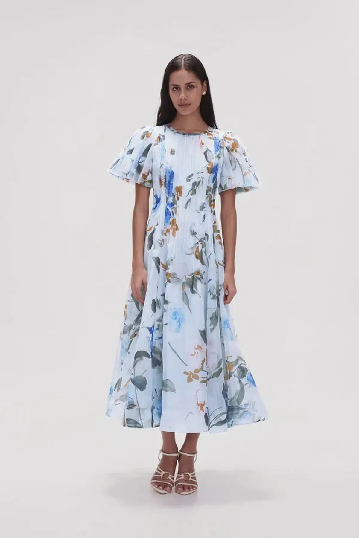 Aje Nova Pleated Midi Dress in Divine Orchid Size AU 10 for rent on The Volte - main image