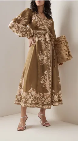 Zimmermann Anneke wrap midi dress size 4 / aus 16 for rent on The Volte - image 5