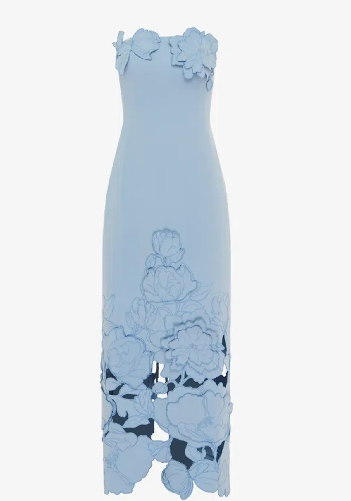 Leo Lin Rayna Appliqué Bustier Maxi Dress Light Blue - Size 12 - Image 4