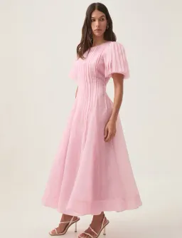 Aje Nova Pleated Midi Dress - Chalk Pink - Size 12 for rent on The Volte - image 3