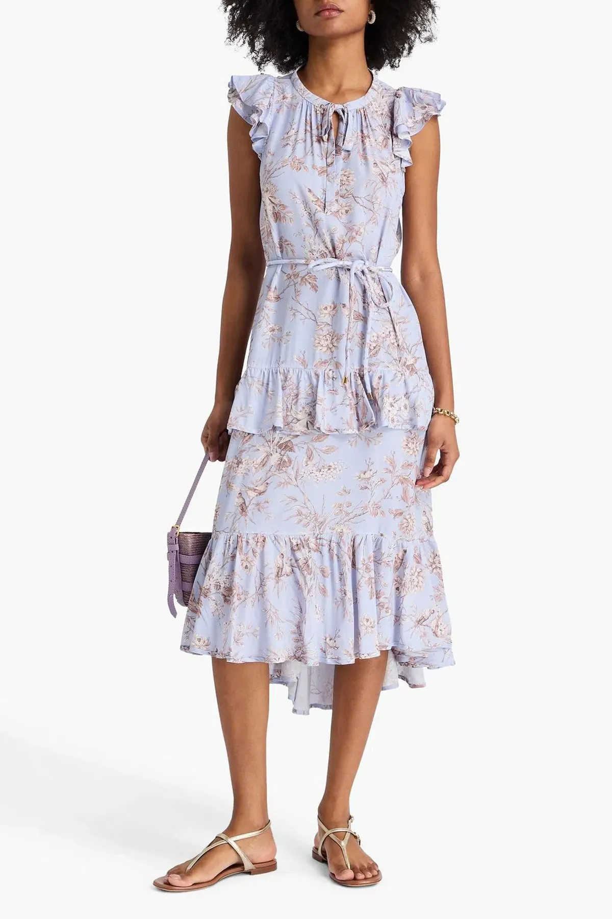 Zimmermann RUFFLED FLORAL PRINT CREPE MIDI size 0 / 8 - Image 1