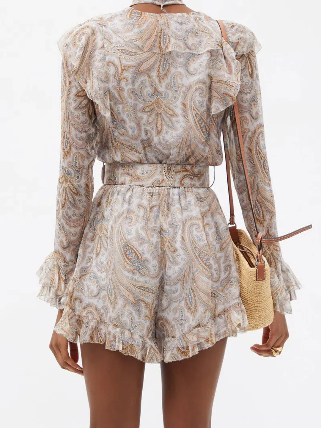 Zimmermann Luminous Paisley Silk Playsuit Size 0 / AU 8 for rent on The Volte - main image