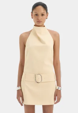 SABINA BELTED MINI DRESS BUTTER SIZE 1/8 for rent on The Volte - image 1