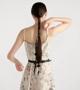 Dior Mid-Length Belted Dress White Silk Faillewith Multicolor - 38 for rent on The Volte - image 5