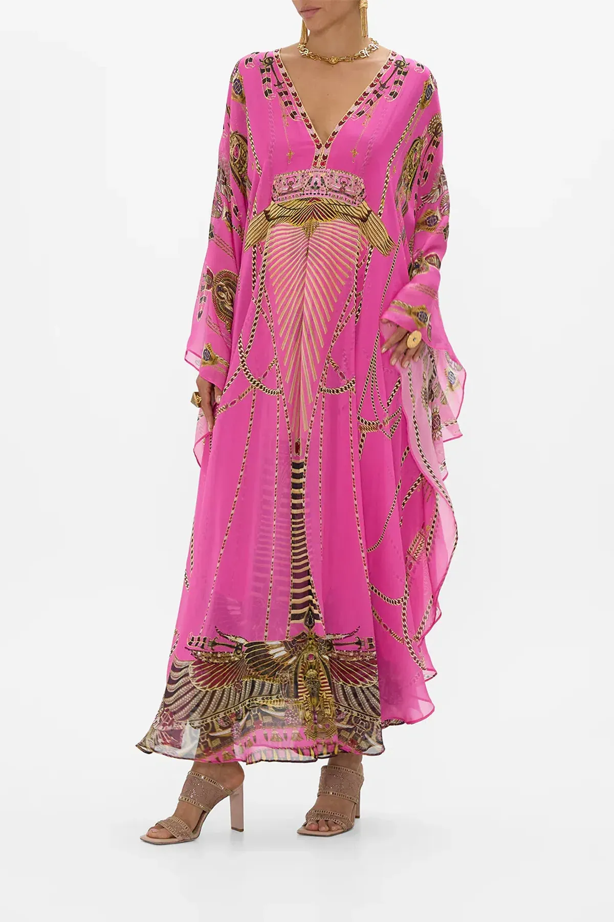 Camilla Long Kaftan With Waist Detail Song Of The Scarab size O/S - Image 4