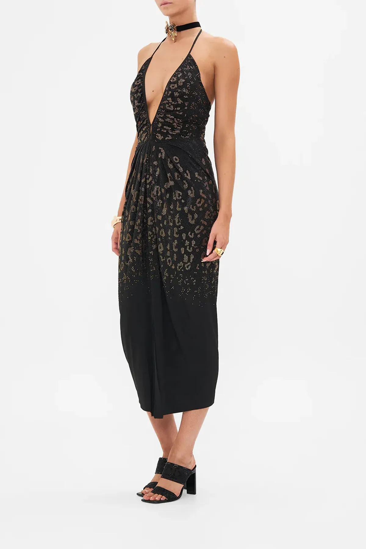 Camilla V Neck Gathered Jersey Dress Mosaic Muse size XXL - Image 4