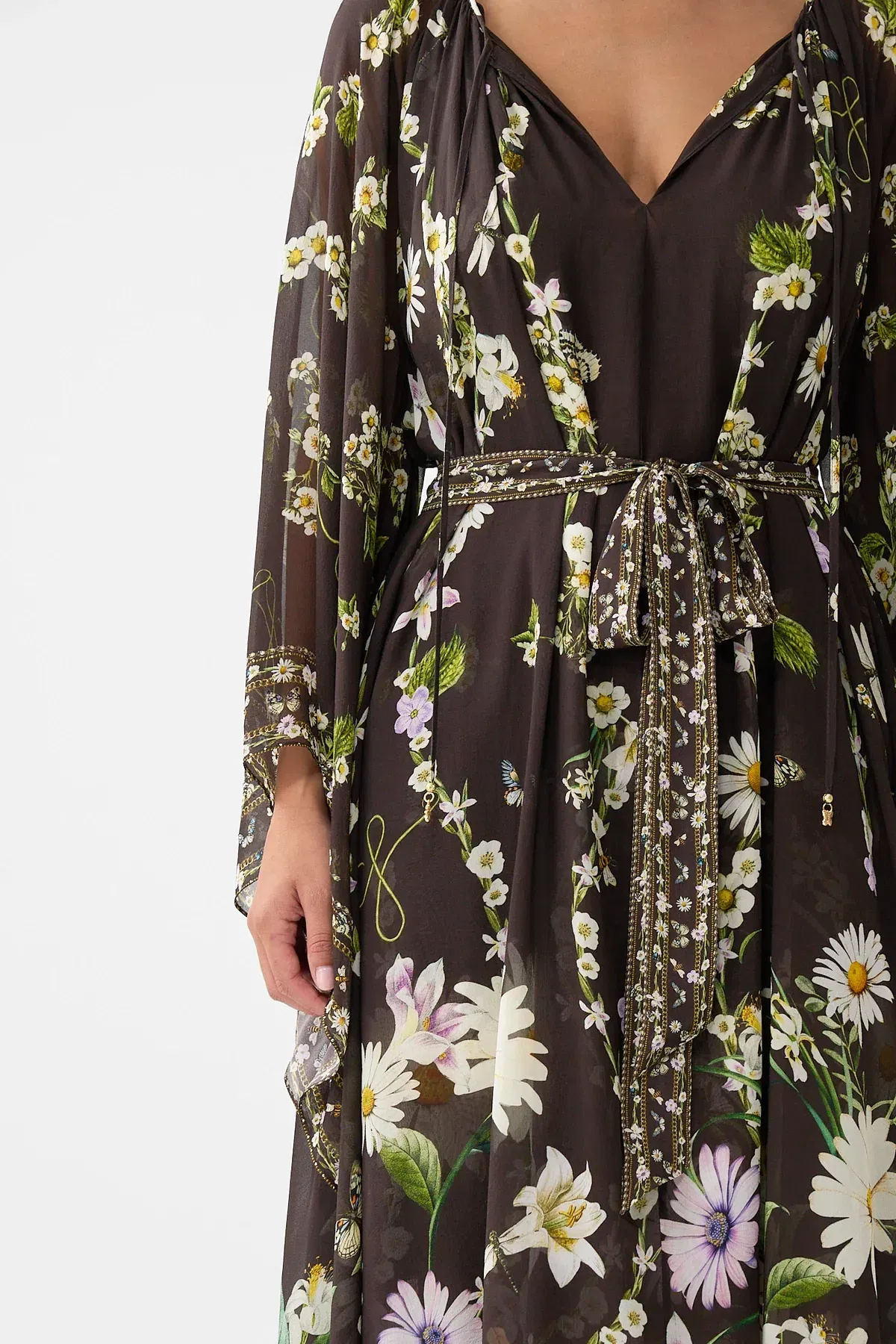 Camilla Long Dress With Handkerchief Sleeve Dish It, Daisy OS - Image 6