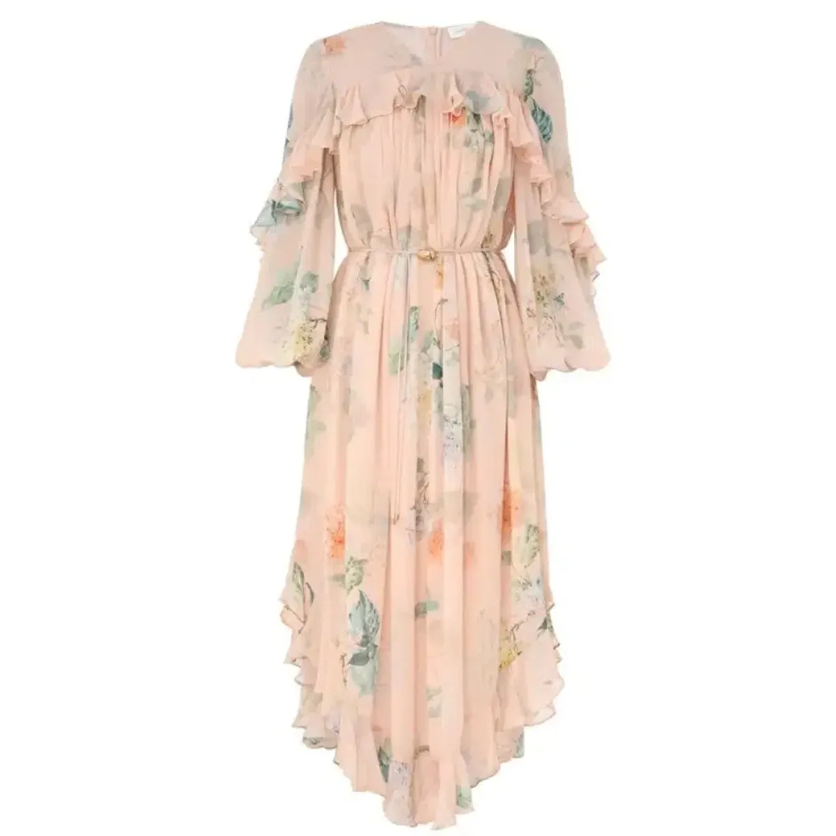 Zimmermann ILLUMINATE CAPE DRESS PEACH HYDRANGEA size 4 / AU16 - Image 1