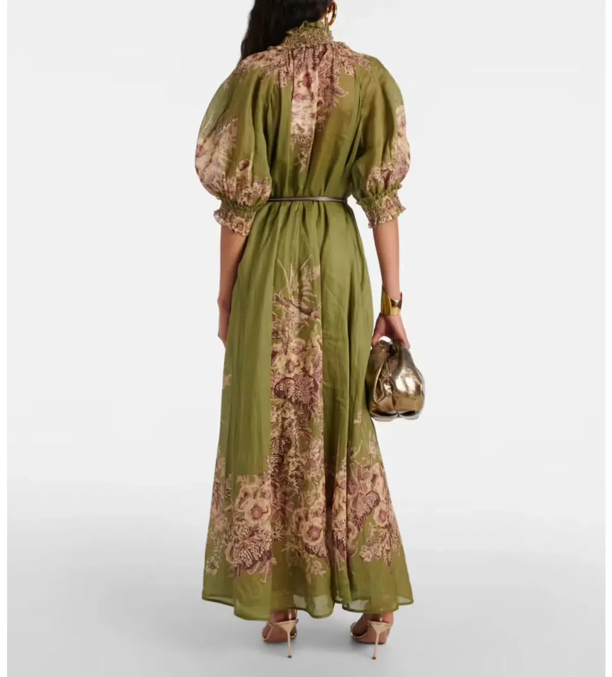 Zimmermann OTTIE SWING MAXI DRESS khaki size 4 / AU16 - Image 2