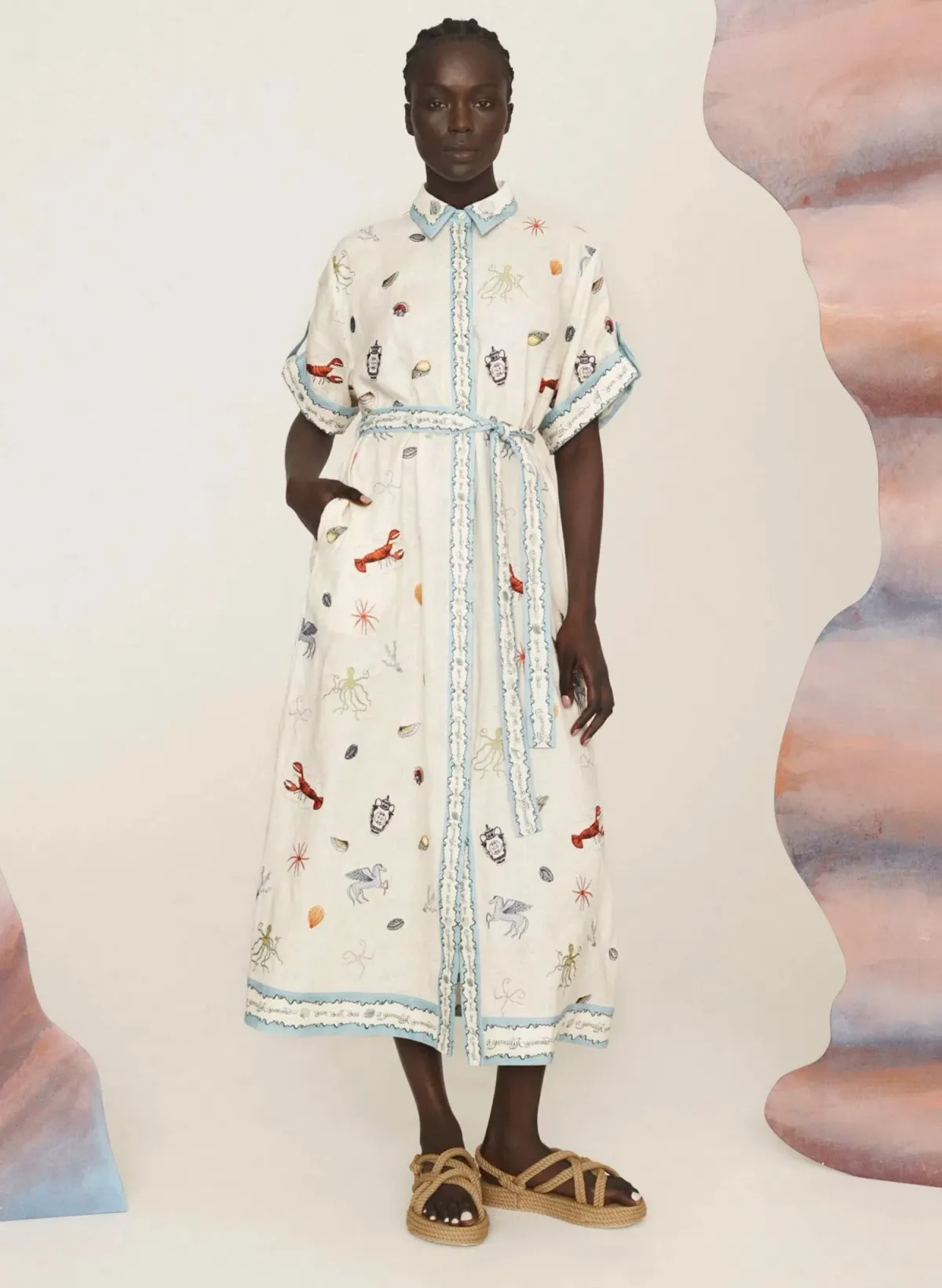 Alemais SANDY EMBROIDERED SHIRTDRESS - 16 AU/UK (12 US) - Image 1