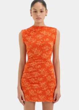 Sir Blanca Mini Dress in Tangerine Size 2/10 for rent on The Volte - image 3