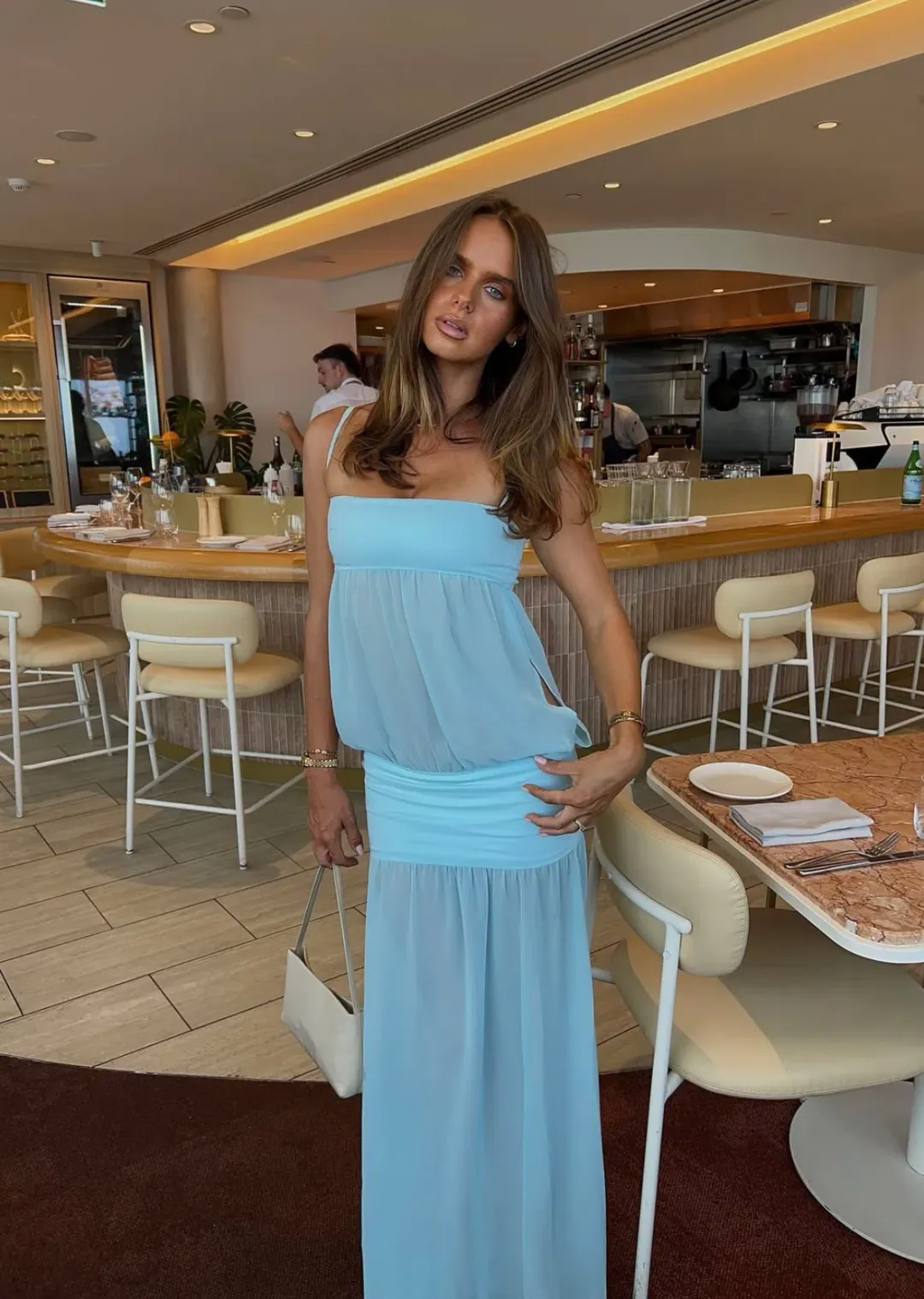 Ance Gria Romeo Gown in Aqua Blue size S / 8 AU for rent on The Volte - main image