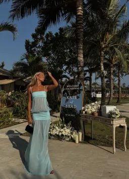 Ance Gria Romeo Gown in Aqua Blue size S / 8 AU for rent on The Volte - image 4