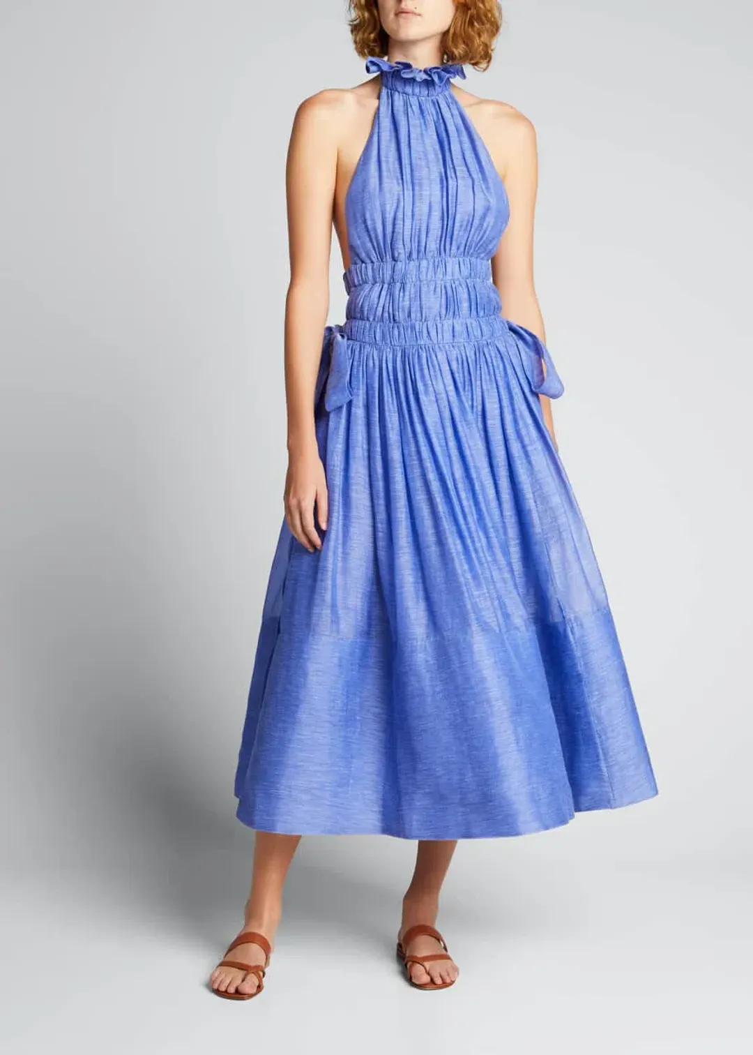 Zimmermann Luminous Halter Gown Cornflower Blue Size 0/ AU8 for rent on The Volte - main image