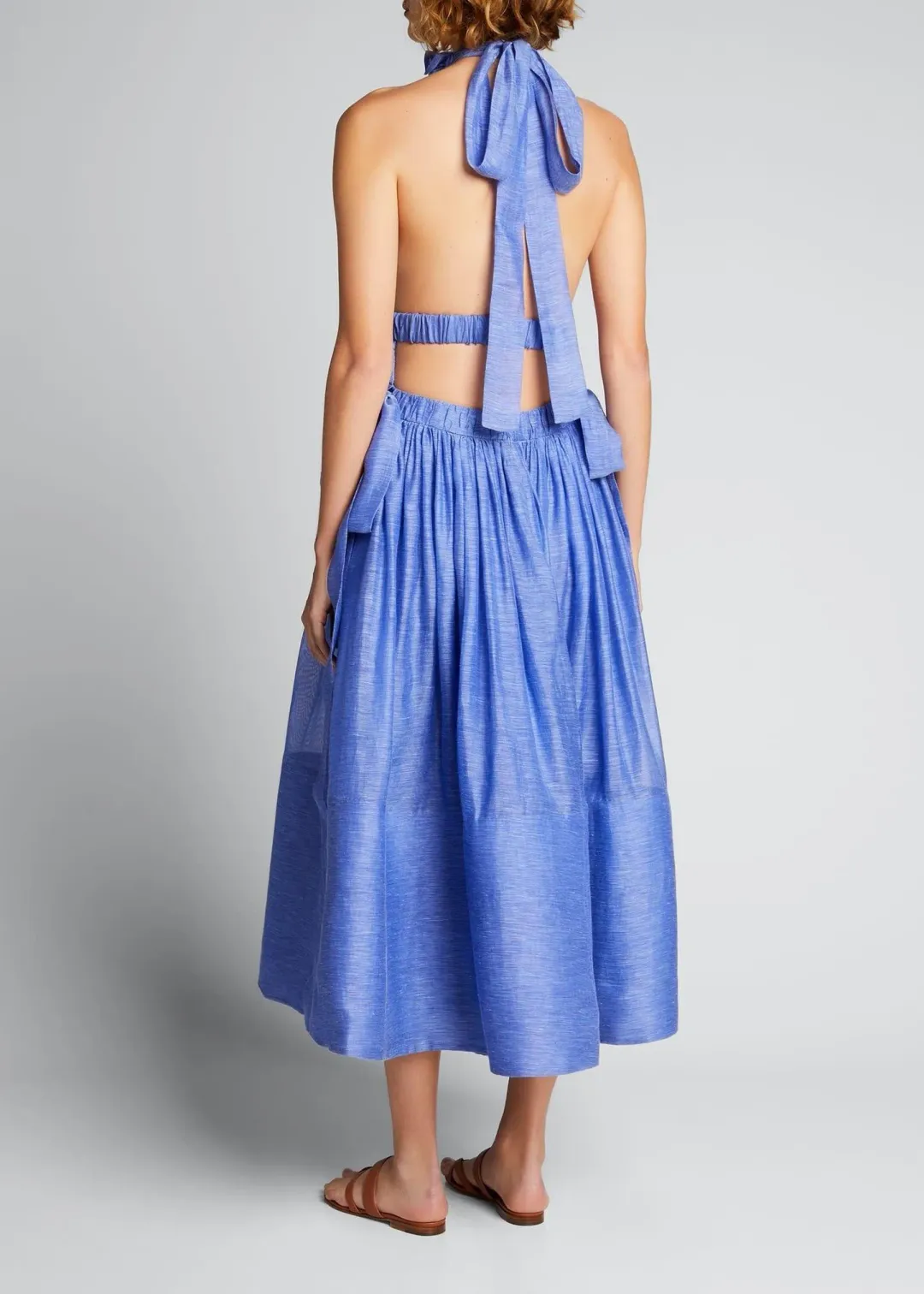 Zimmermann Luminous Halter Gown Cornflower Blue Size 0/ AU8 for rent on The Volte - main image