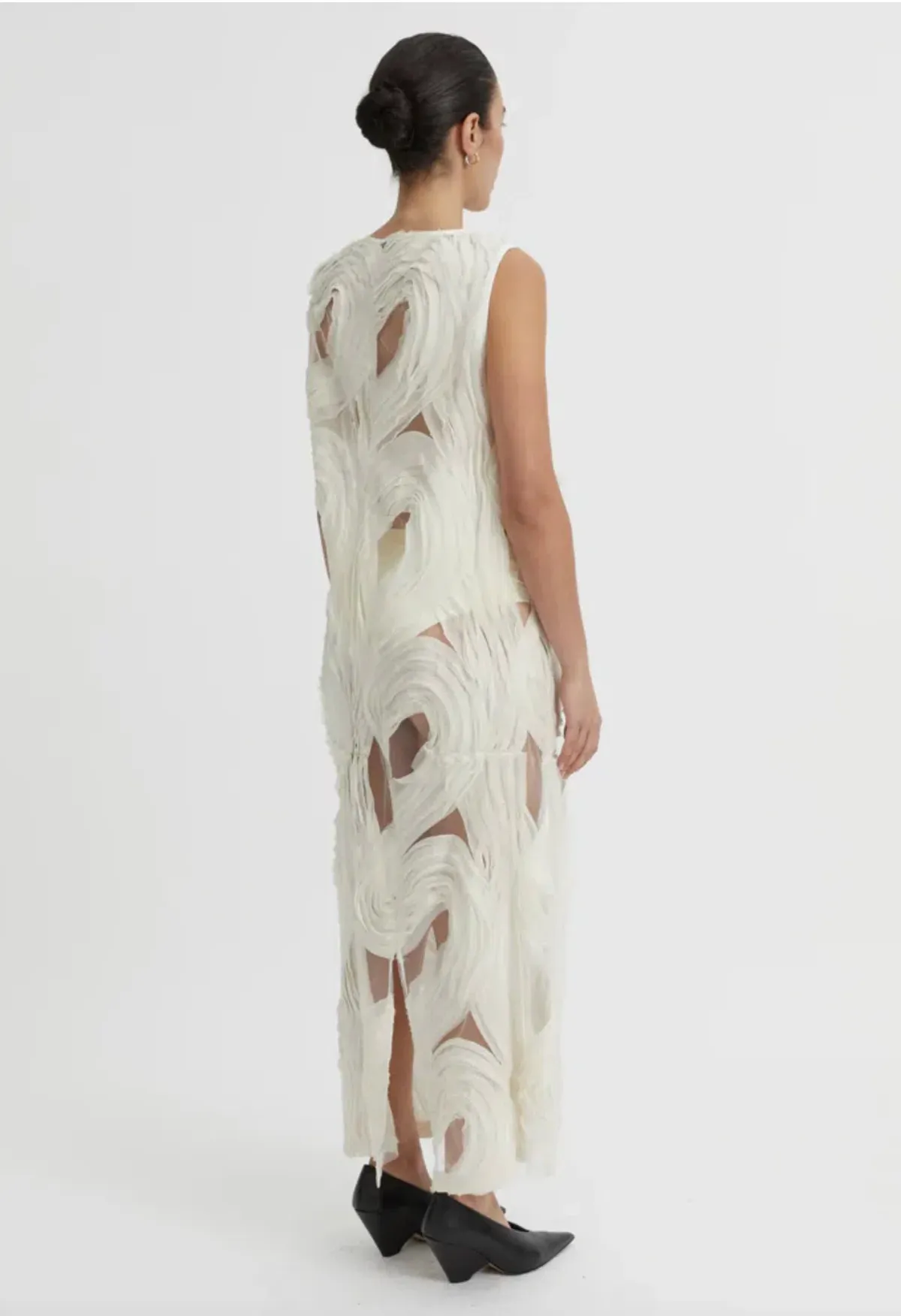 Blanca Delmare Maxi Dress in Ivory Size Large - Image 3