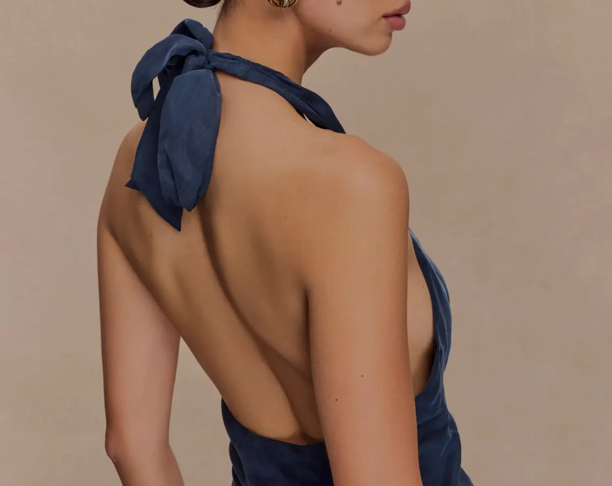 Louisiana Halter Maxi Dress in Navy Size Small - Image 2