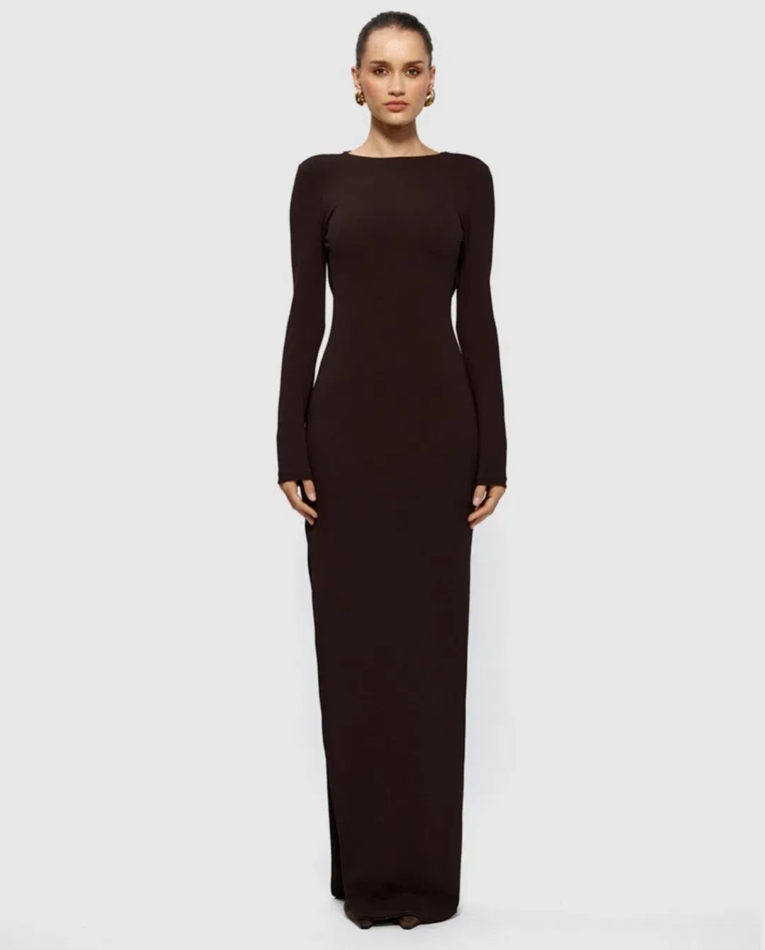 Effie Kats Indie Gown in Coffee size L/AU12 for rent on The Volte - main image