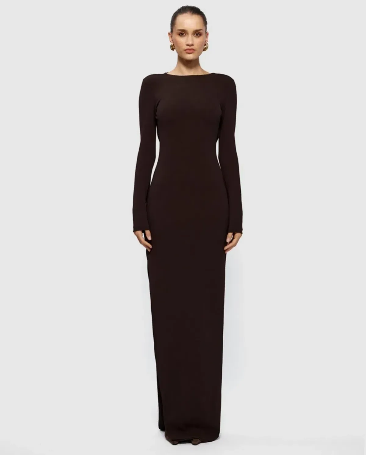 Effie Kats Indie Gown in Coffee size L/AU12 for rent on The Volte - main image