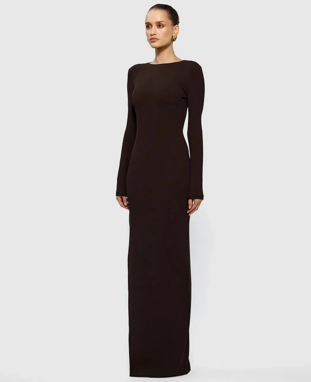 Effie Kats Indie Gown in Coffee size L/AU12 for rent on The Volte - main image