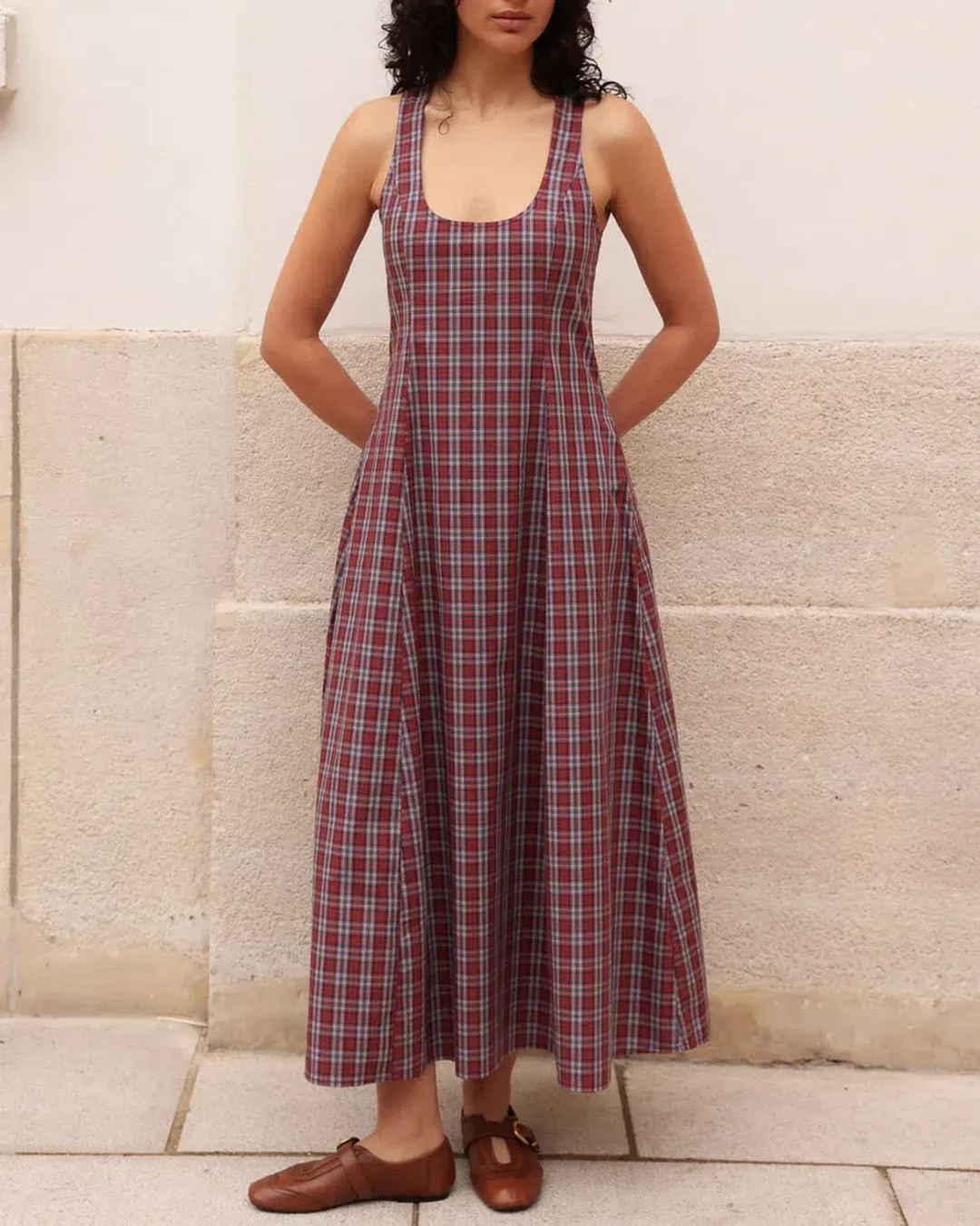 Katherina Lou Annabel Maxi Cherry Plaid for rent on The Volte - main image