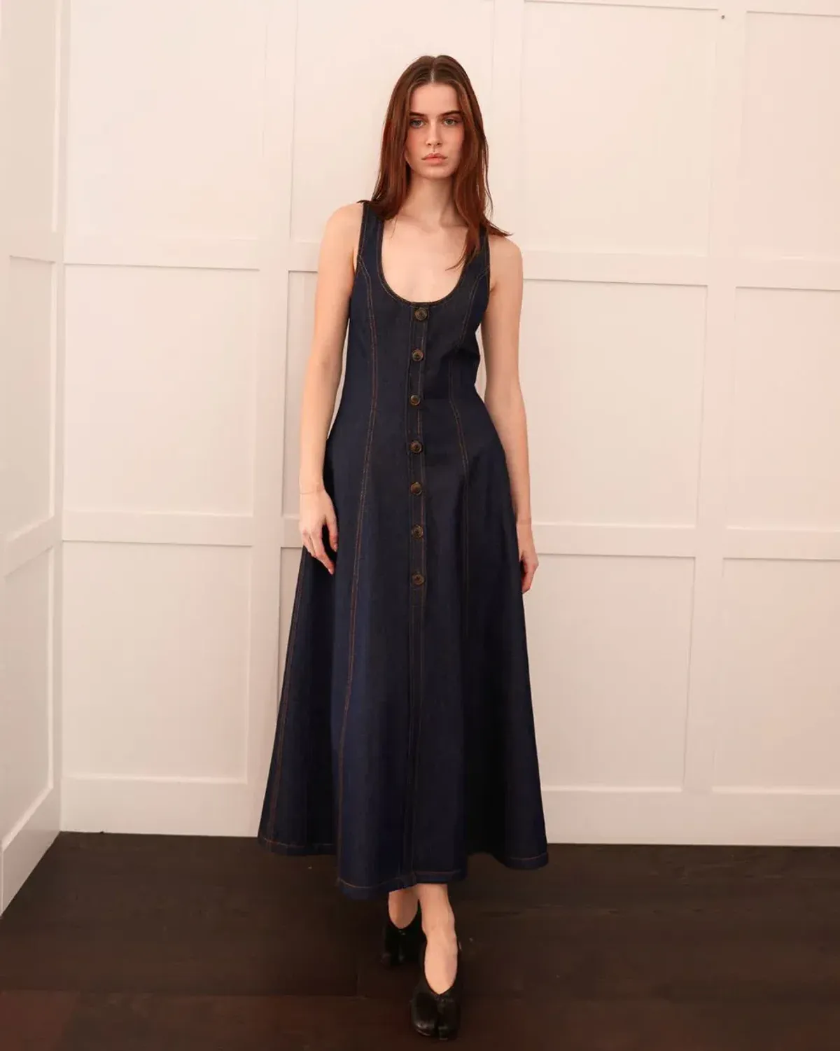 Katharina Lou - Denim Annabel Maxi for rent on The Volte - main image
