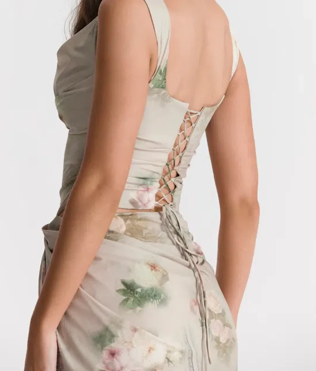 Una "Vintage Floral" Corset Top and Vesper Maxi Skirt Set. Size 10 Aus. for rent on The Volte - main image