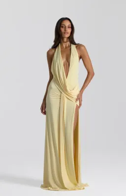 Natalie Rolt Winona Gown in Lemon Size 2 / AU 10 for rent on The Volte - image 1
