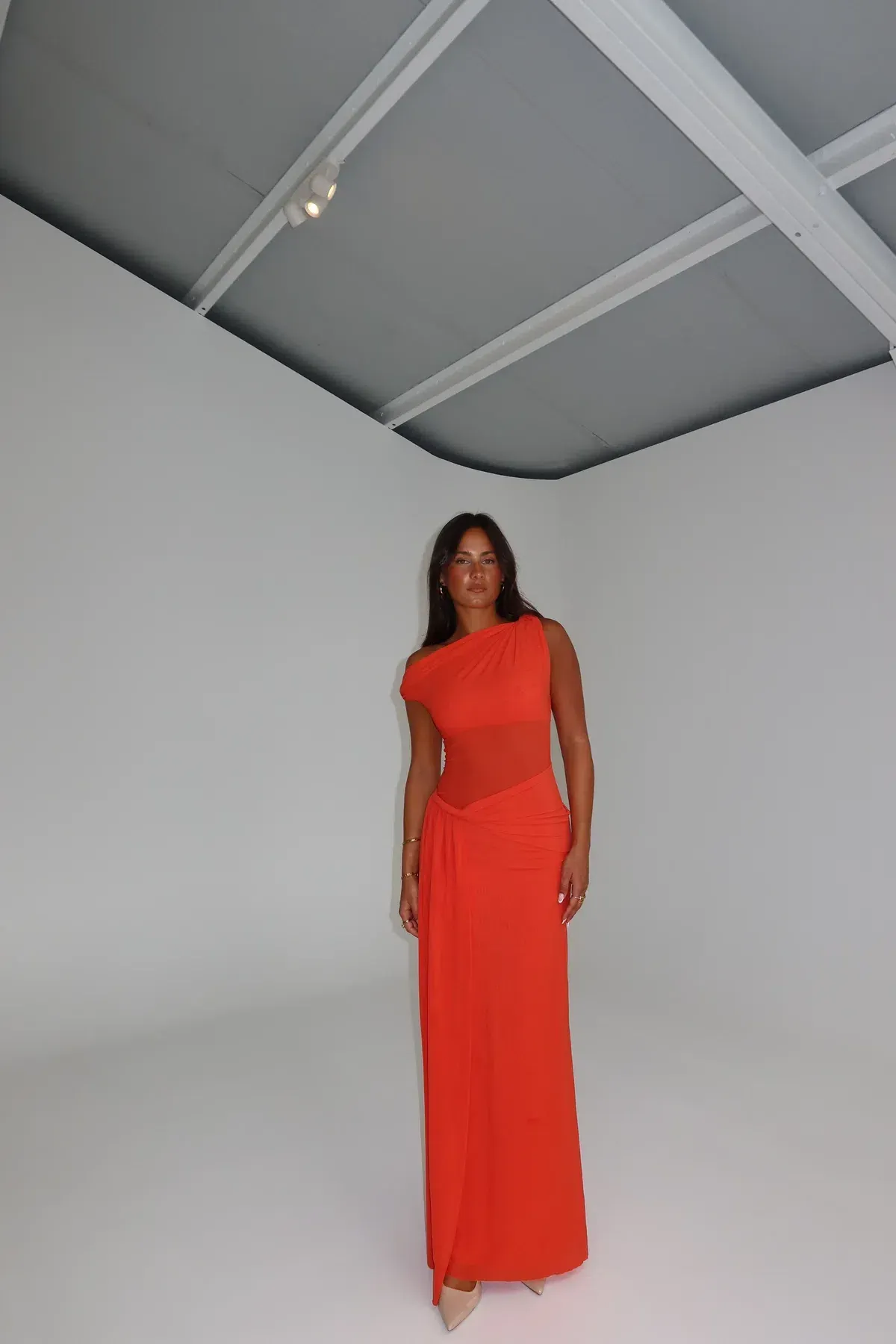 MISHA- The Sisal Mesh Dress Size M/10-12 Chilli Red - Image 1