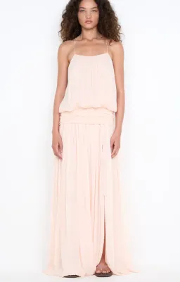 Bec & Bridge, Camille BLOUSON DRESS, Maxi, Peach, size 8 for rent on The Volte - image 1