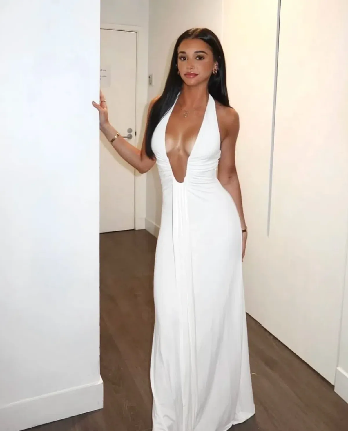 MISHA Jennifer Cupro Maxi Cedar Brown Size 10 - Image 2