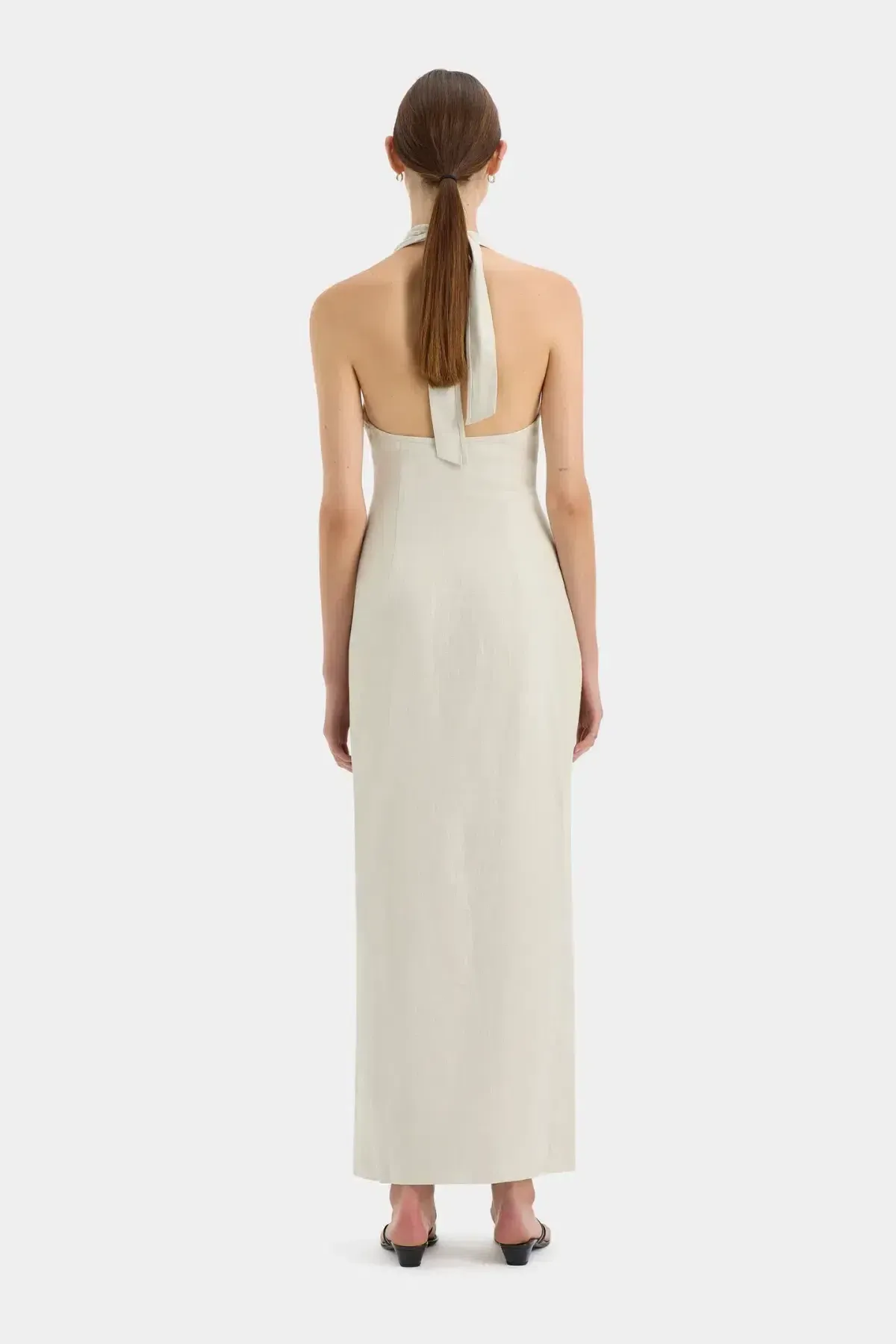 SIR THE LABEL AFFOGATO HALTER DRESS ECRU SIZE 2 - Image 2