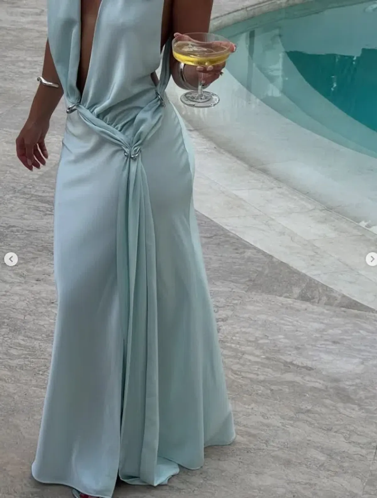 Misha Collection The Harlow Satin Maxi Dress in Ice Blue Size Small / 8 AU - Image 6